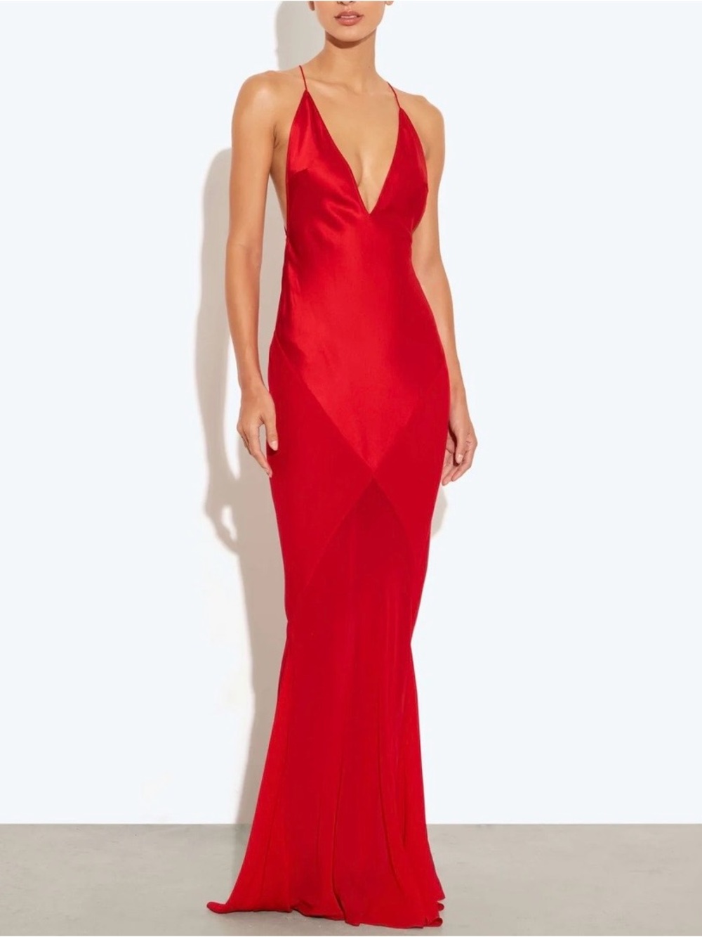 LOTUS SLIP DRESS RED